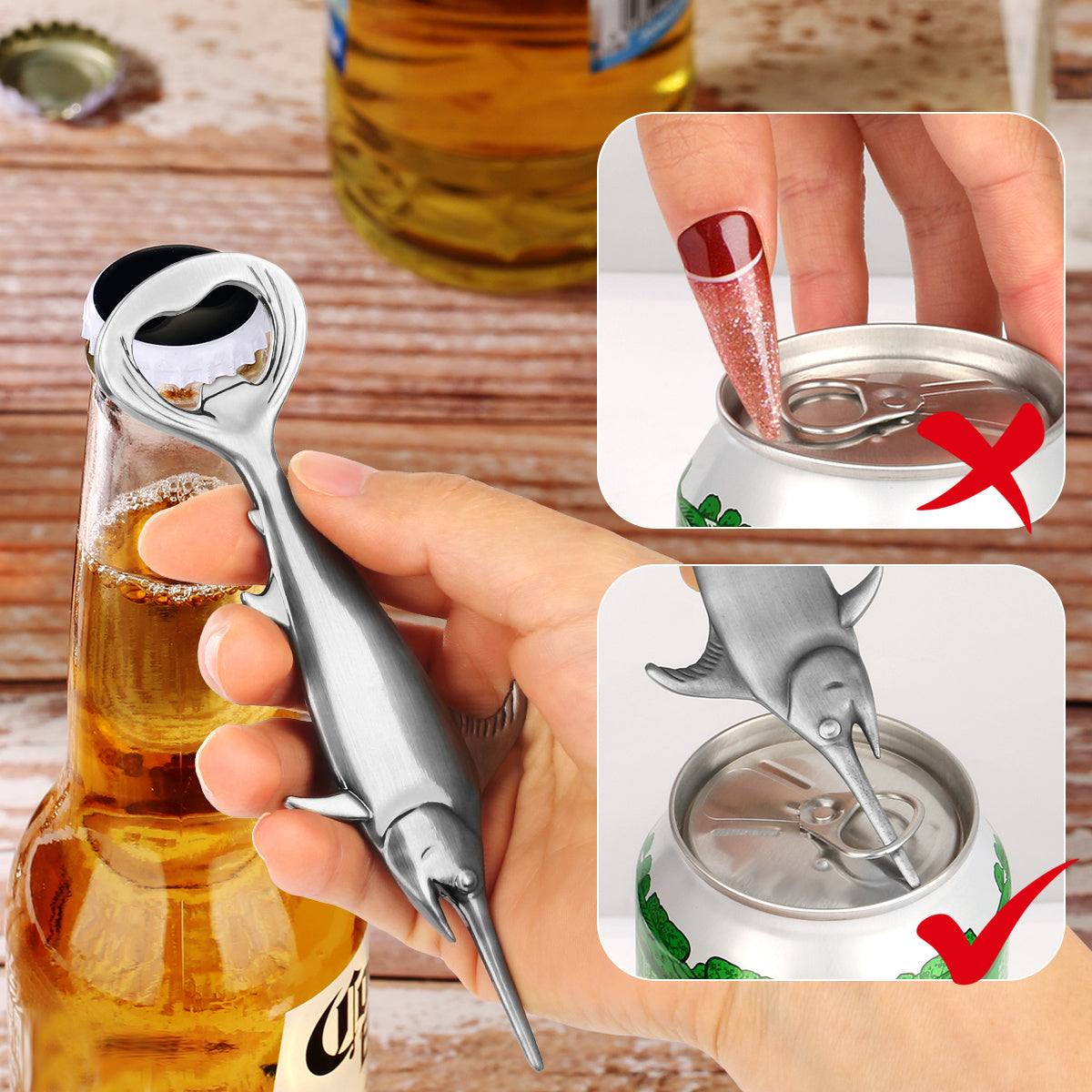 Creative Swordfish Handle Metal Beer Bottle Opener