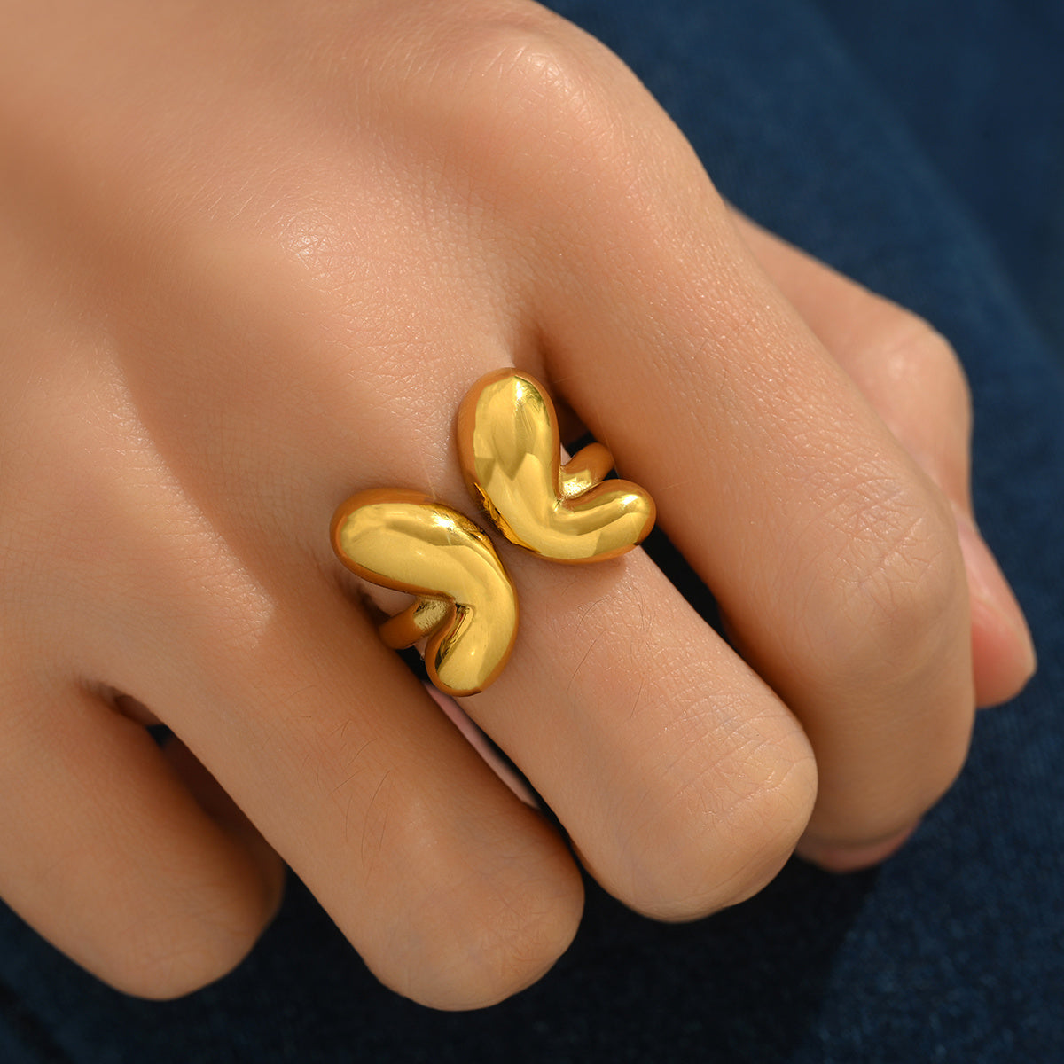 Lxalry Gold Butterfly Ring