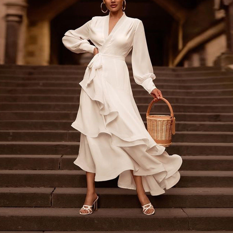 Long V-neck Elegant Dresses