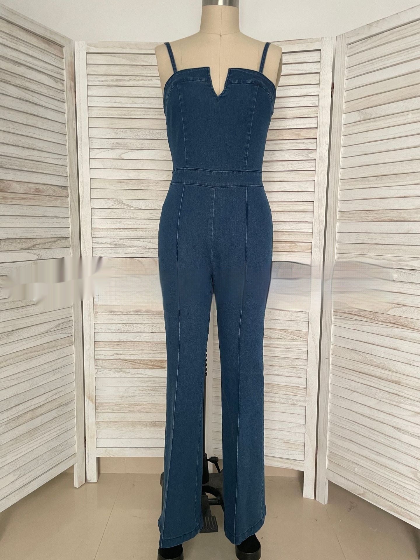 Women Sleeveless Denim Jumpsuit
