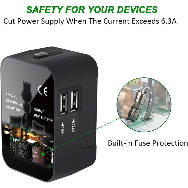 Worldwide All In One Universal Travel Adapter Wall Charger AC Power Plug Adapter