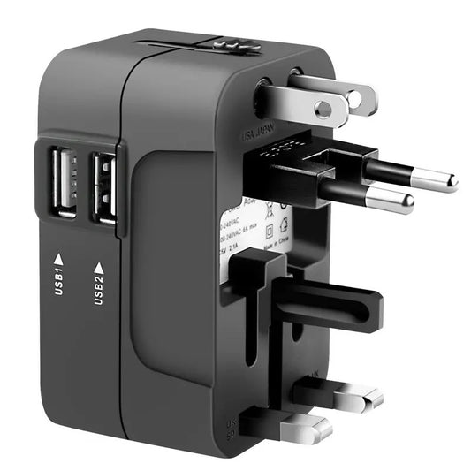 Worldwide All In One Universal Travel Adapter Wall Charger AC Power Plug Adapter
